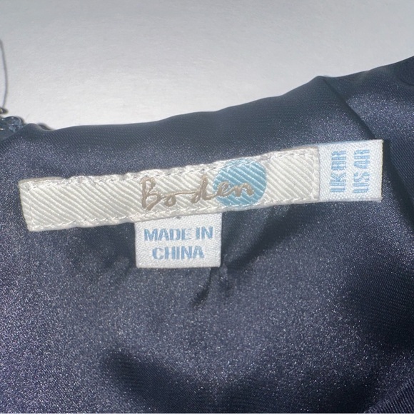 Boden Embellished Spot Cocktail Dress Women’s Size 8 Navy Blue Wool Silk Blend - Picture 3 of 8